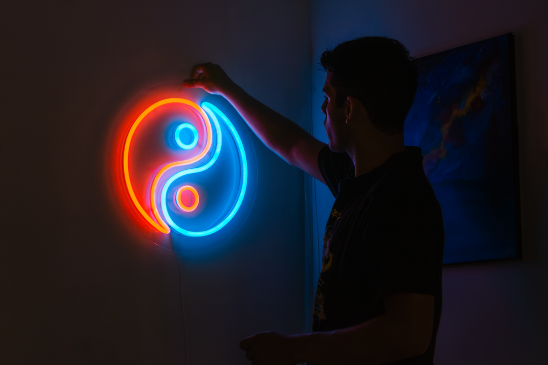 yin yang neon sign
