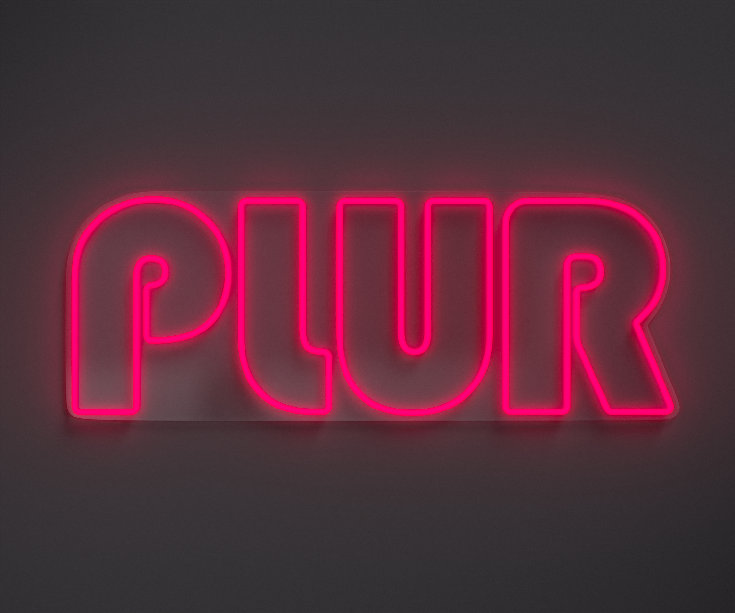pink PLUR neon sign