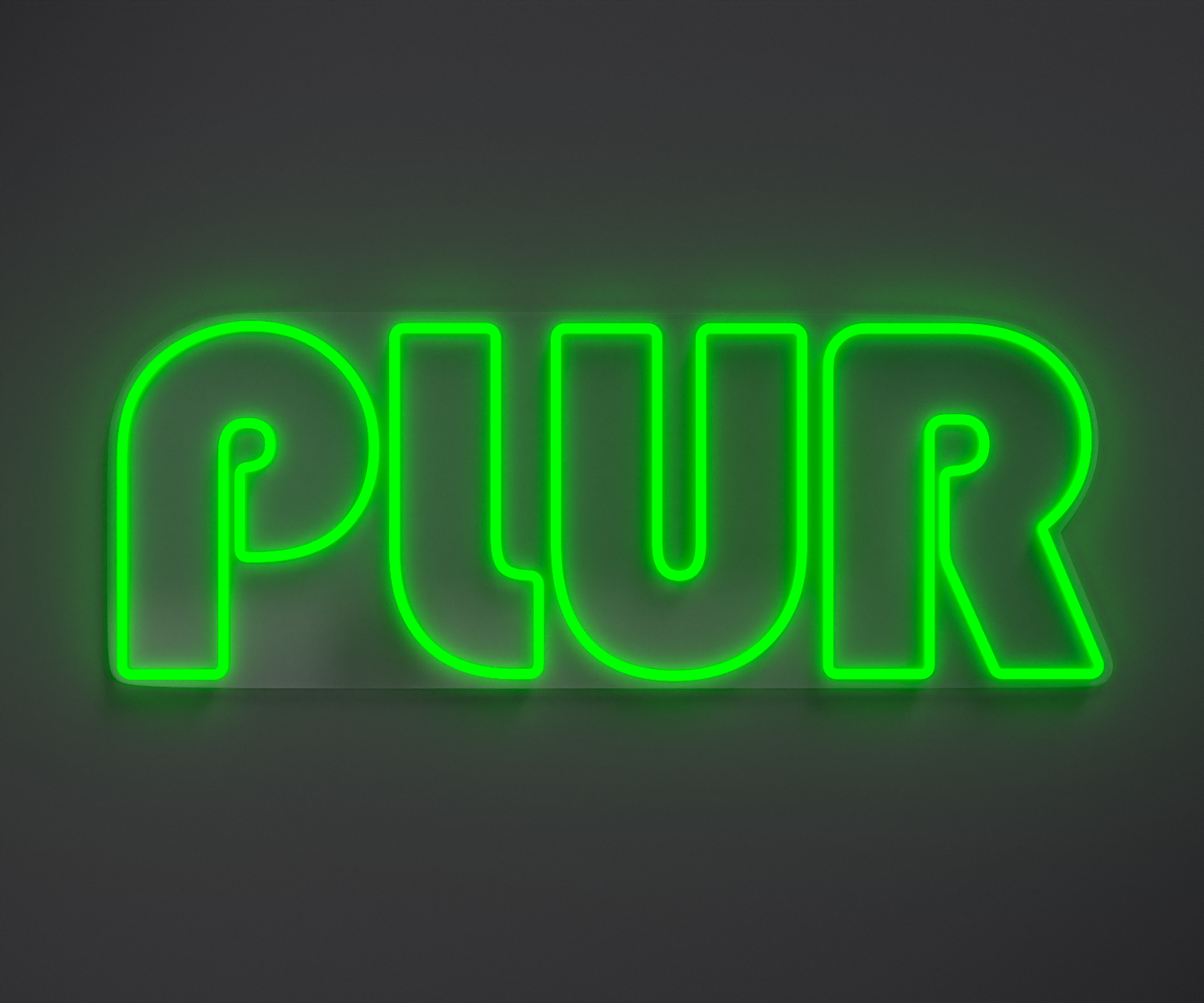 green PLUR neon sign