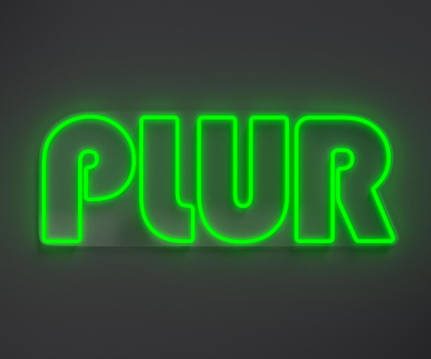 green PLUR neon sign