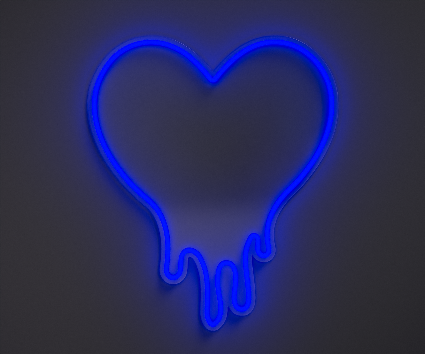 blue melting heart neon sign