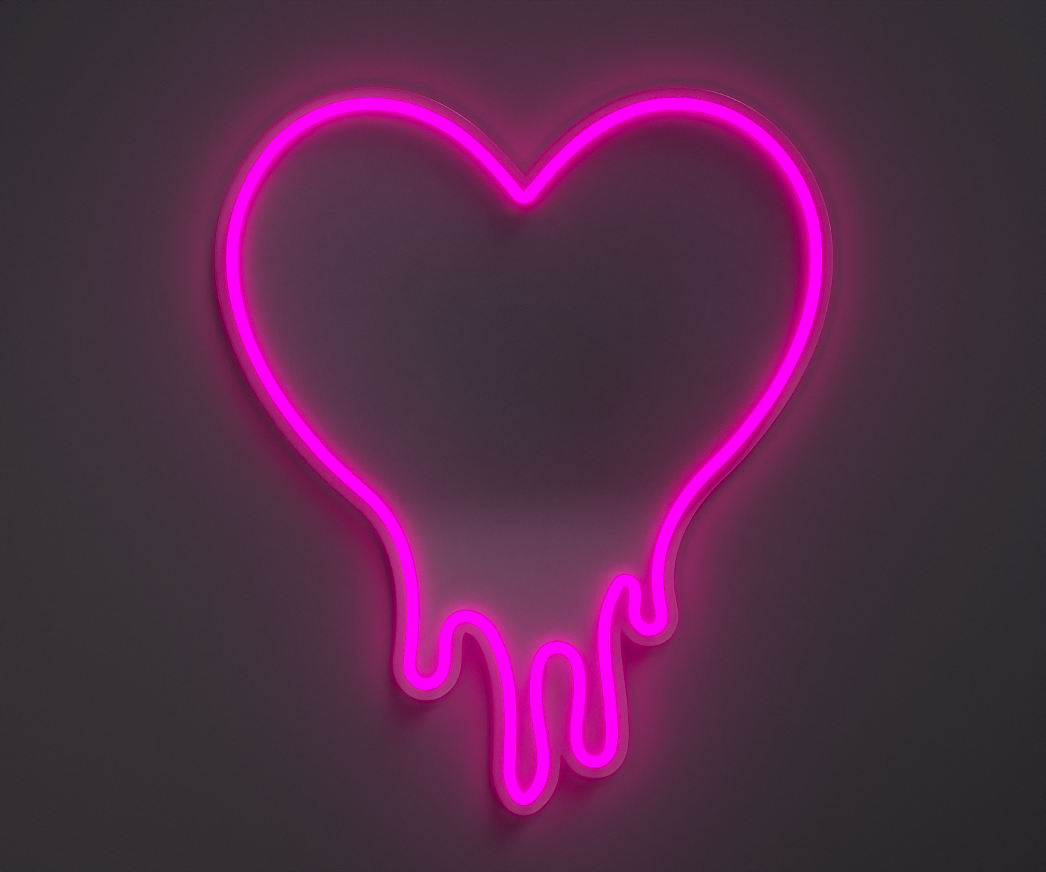 light pink melting heart neon sign