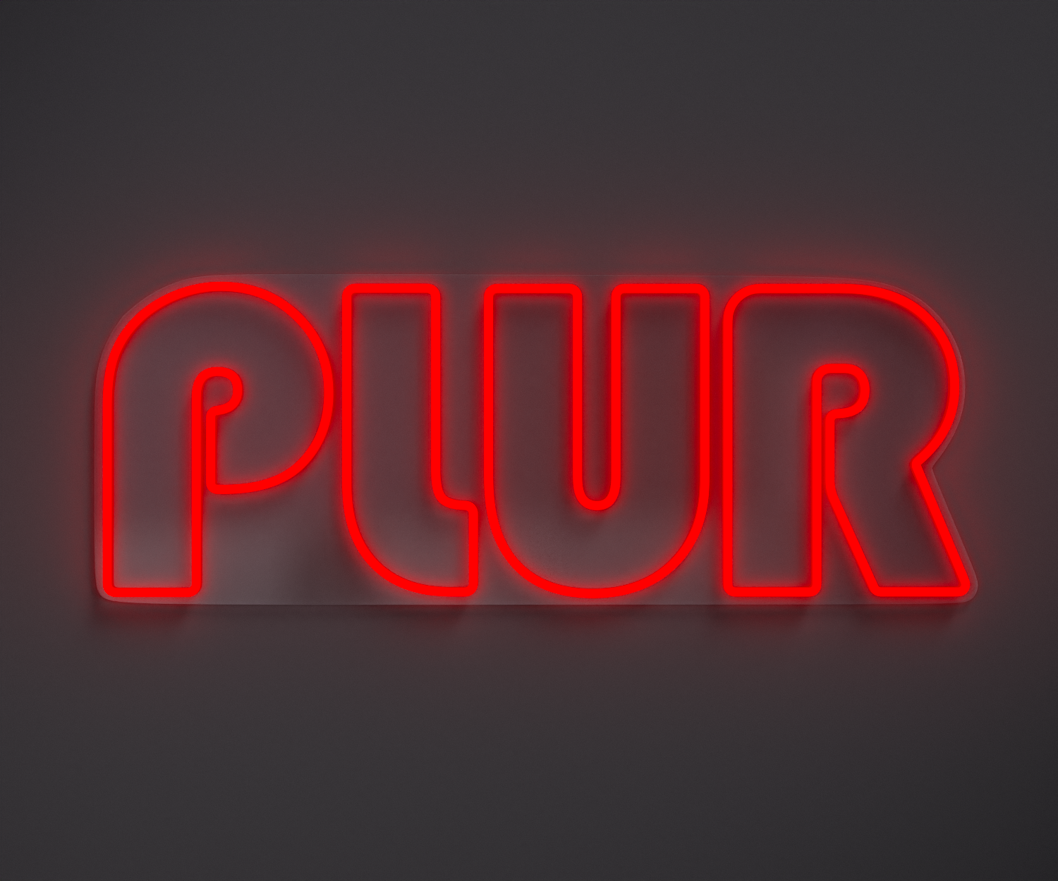 red PLUR neon sign