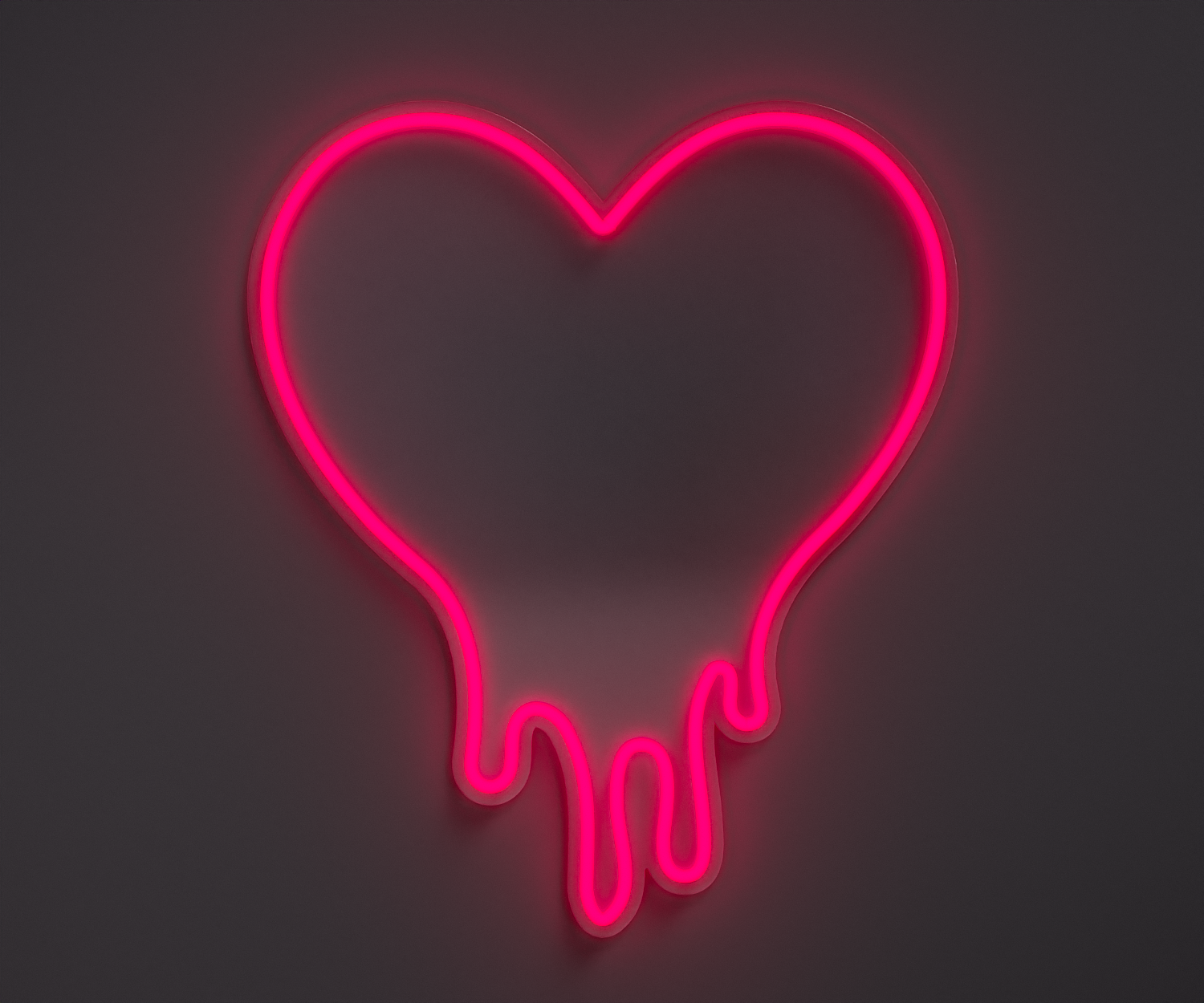 pink melting heart neon sign
