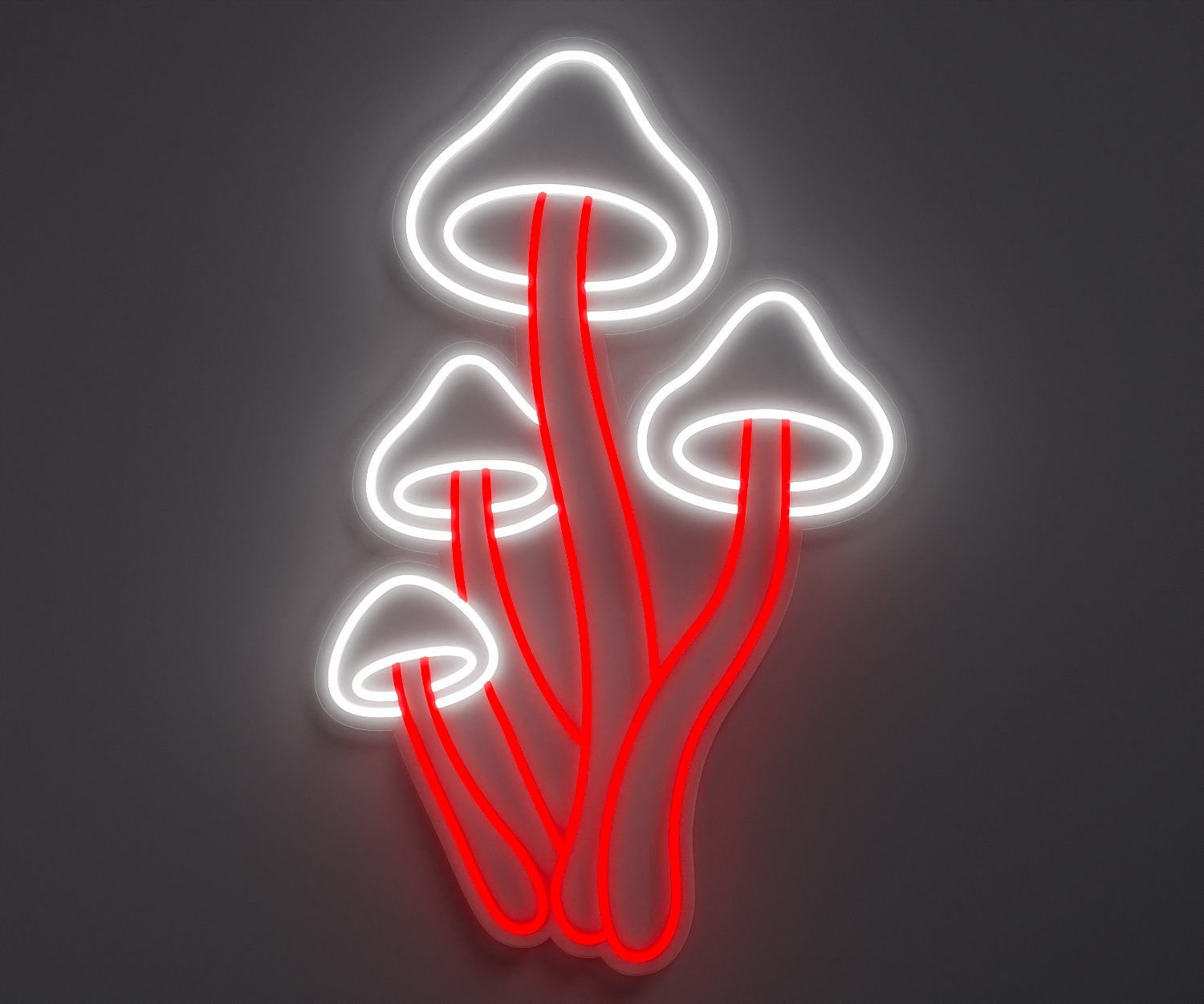 white and red magic mushroom neon sign