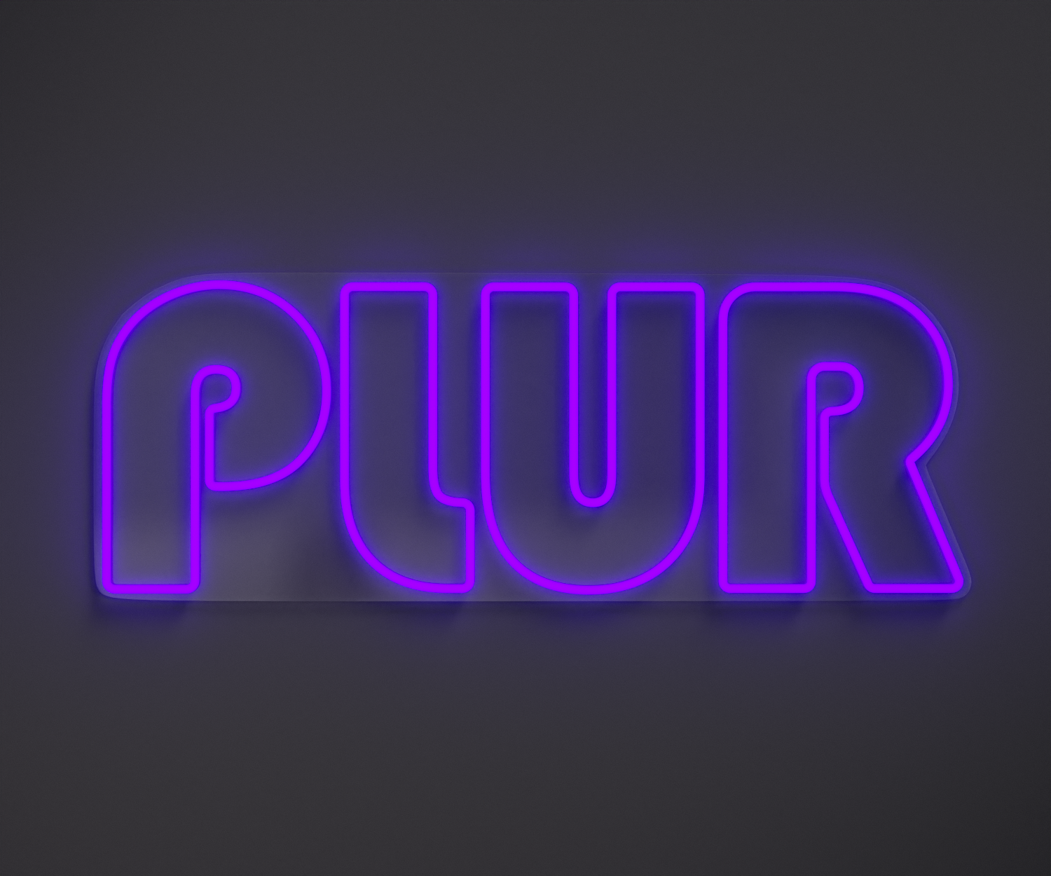 purple PLUR neon sign