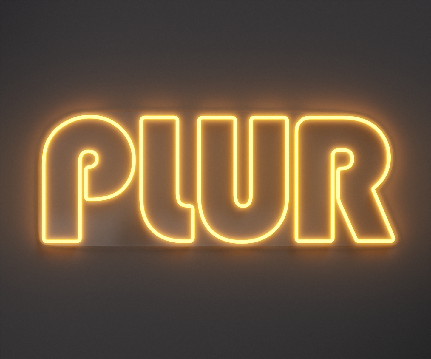 warm white PLUR neon sign