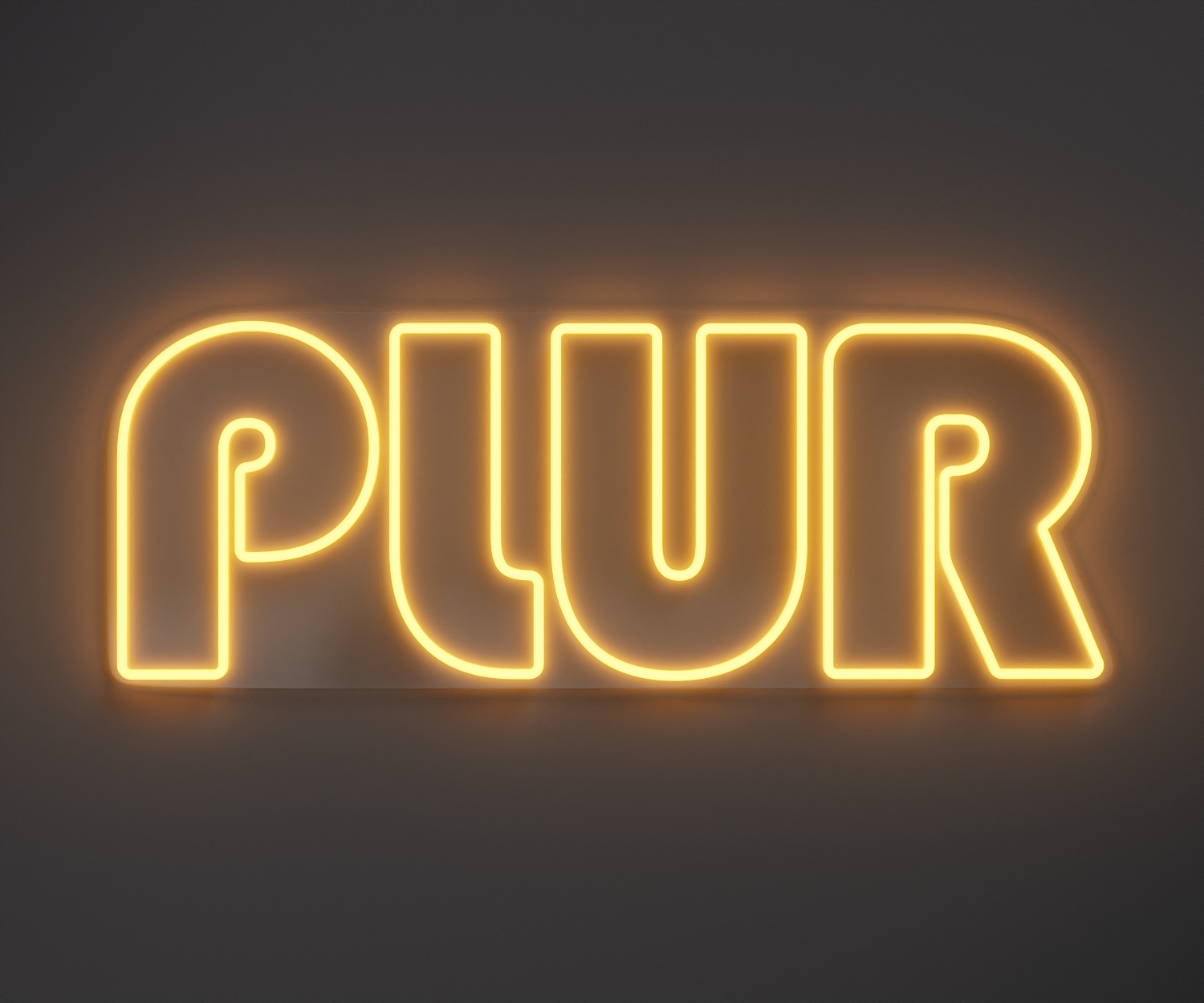 warm white PLUR neon sign