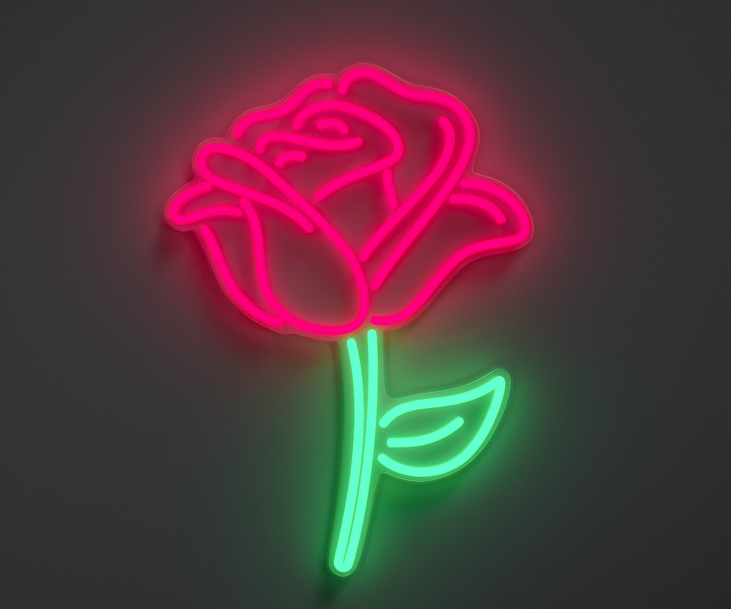 pink and turquoise rose neon sign