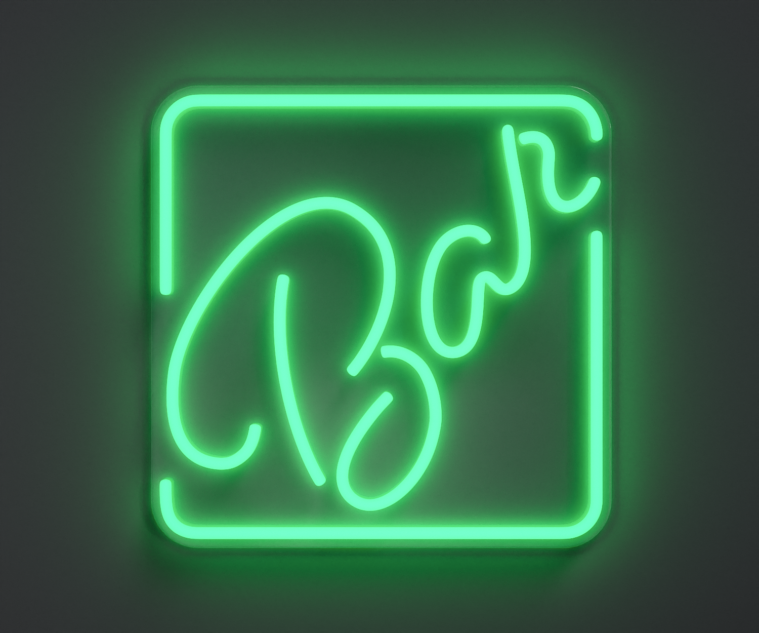 illustration of an aquamarine colored neon bar sign