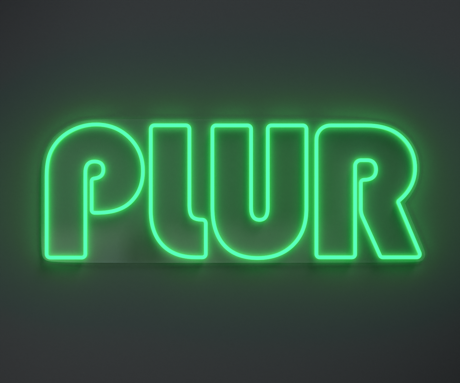 aquamarine PLUR neon sign