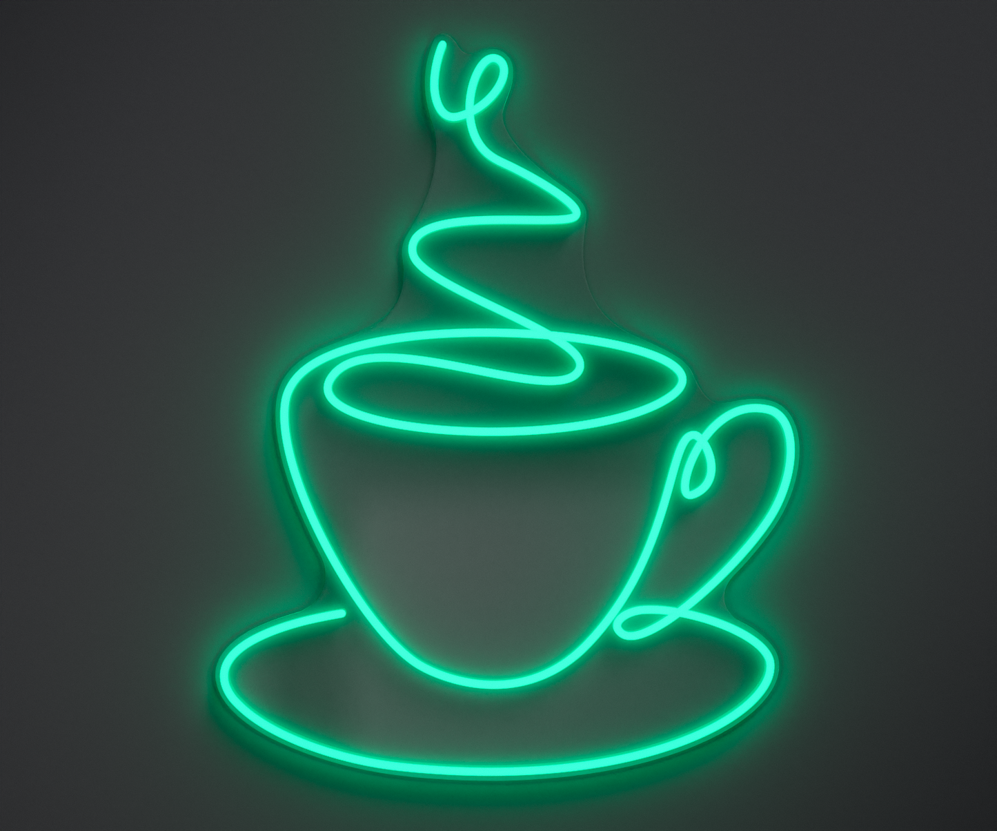 turquoise coffee neon sign