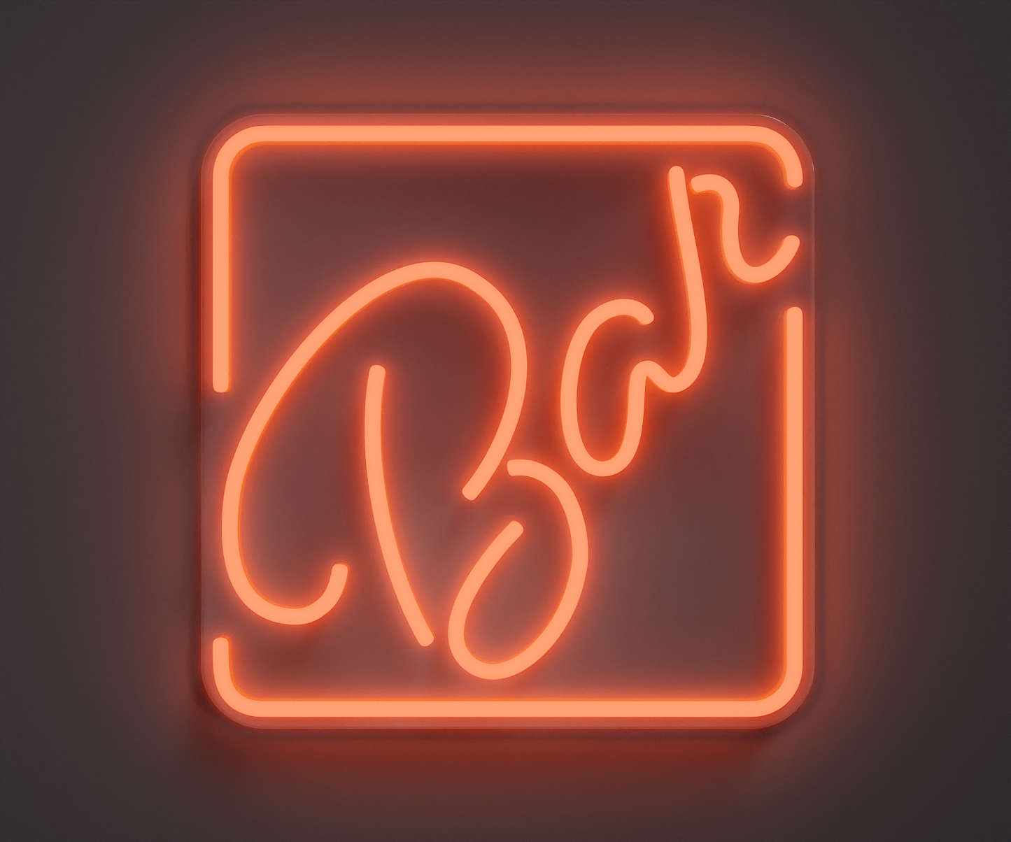 illustration of a peach neon bar sign