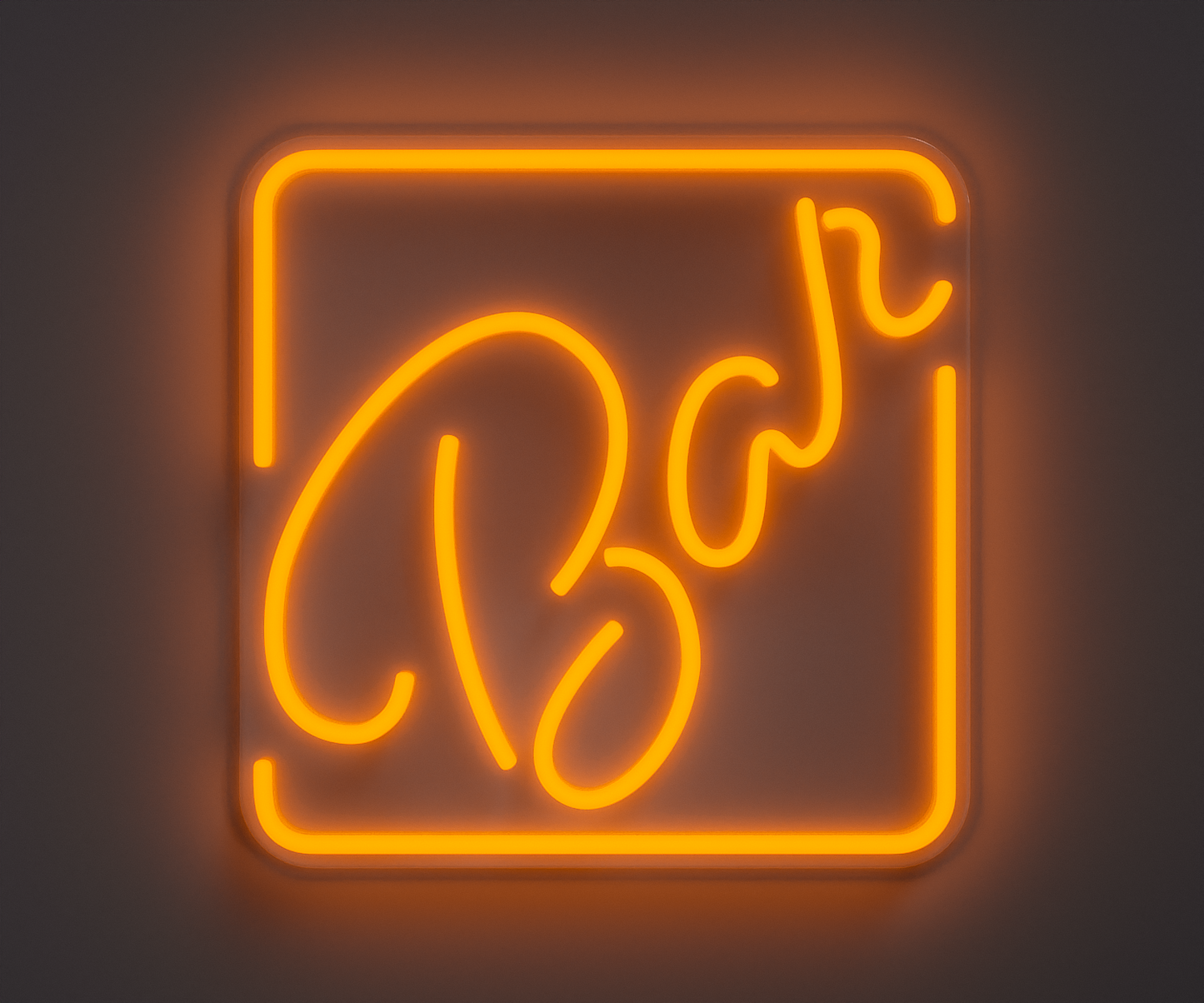 illustration of an orange neon bar sign