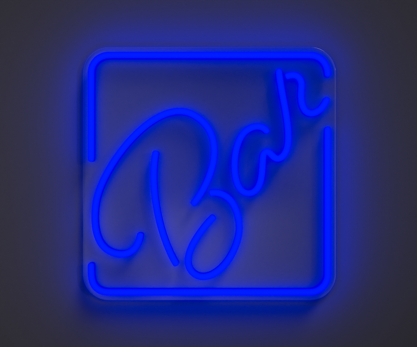 illustration of a blue neon bar sign