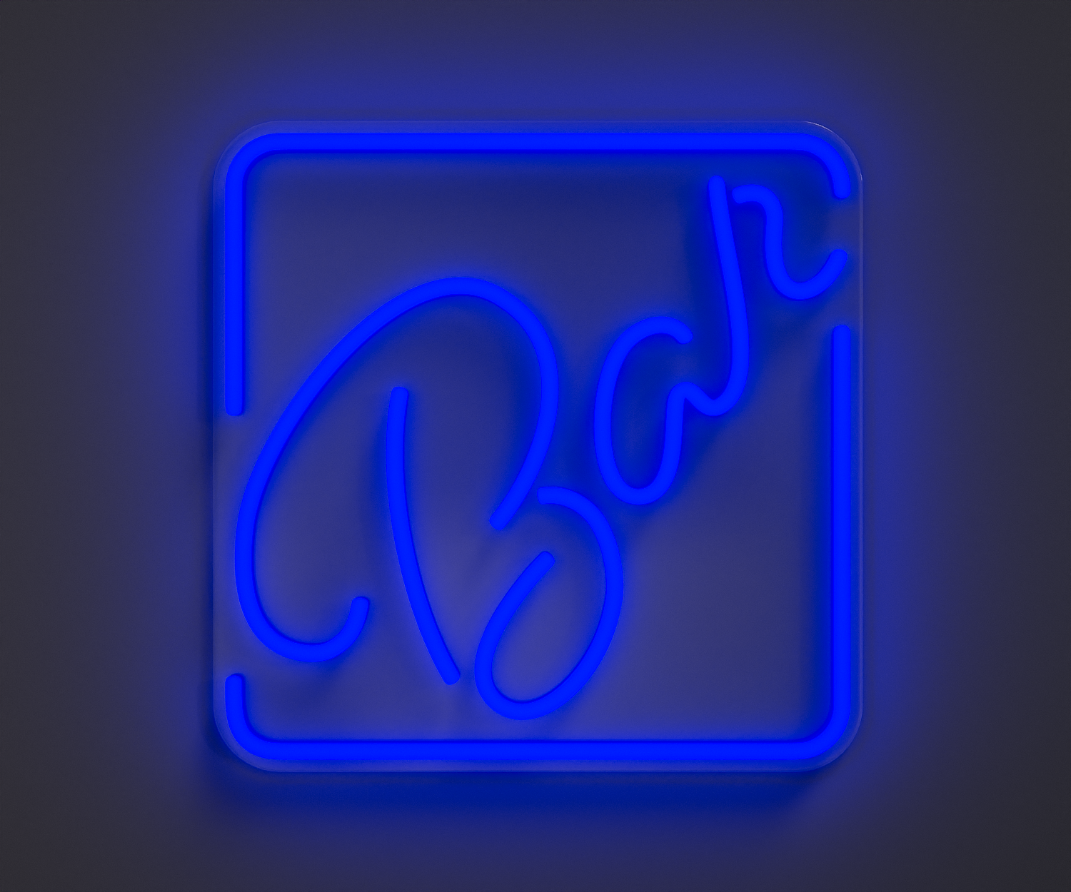 illustration of a blue neon bar sign
