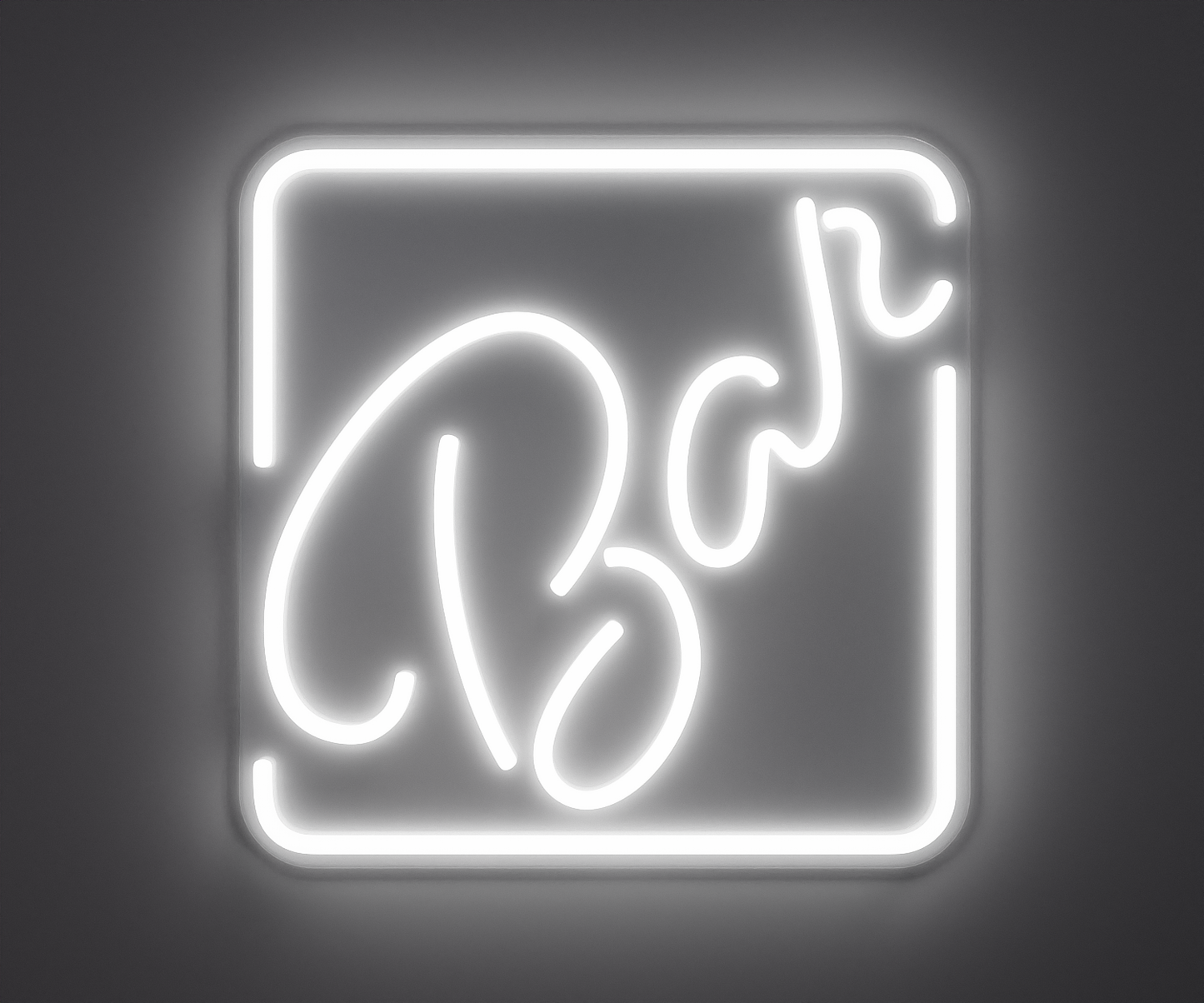 illustration of a white neon bar sign