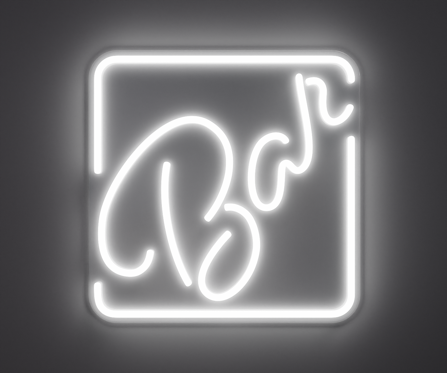illustration of a white neon bar sign