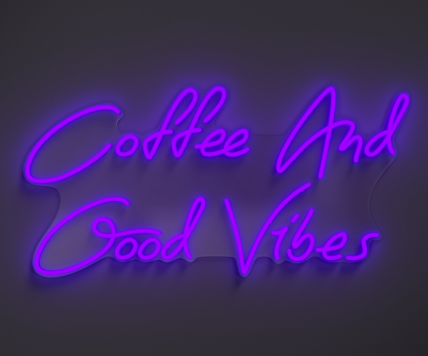 purple neon sign that says coffee and good vibes