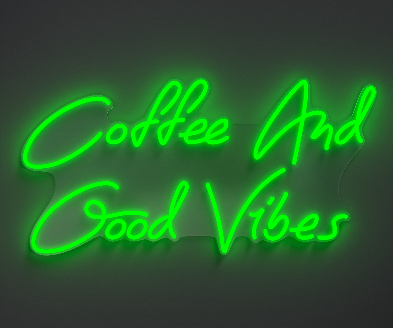 green neon sign that says coffee and good vibes