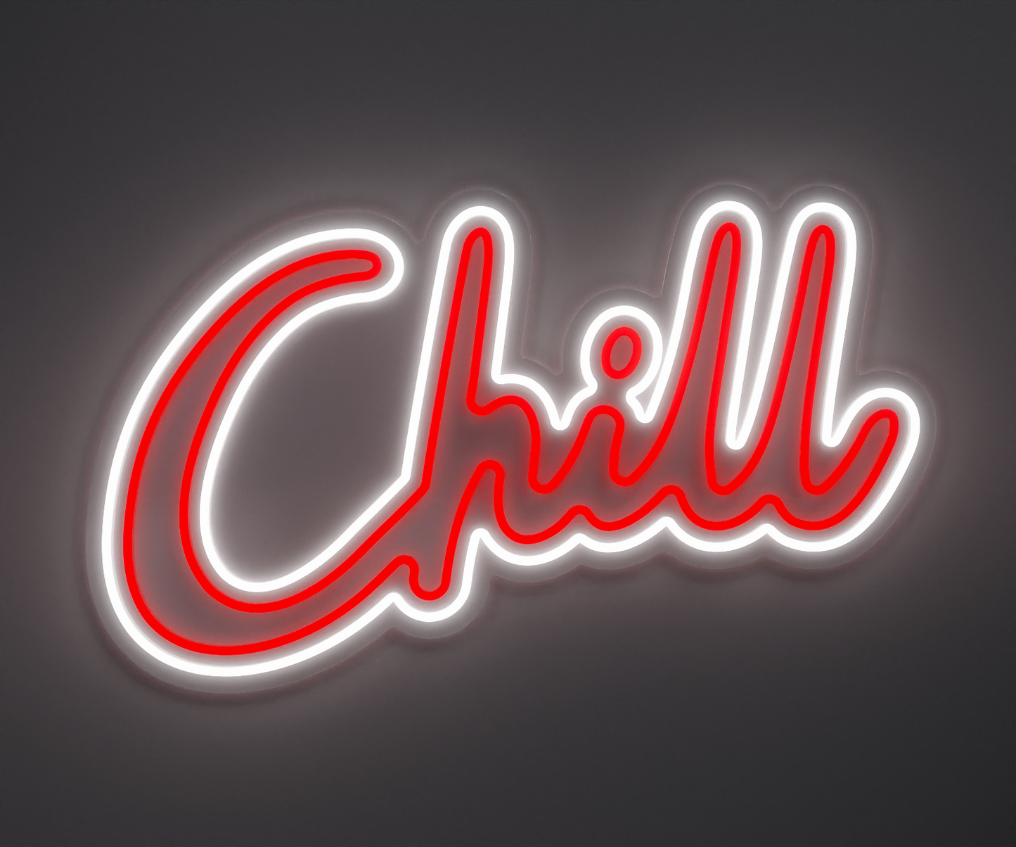 red neon sign that says chill