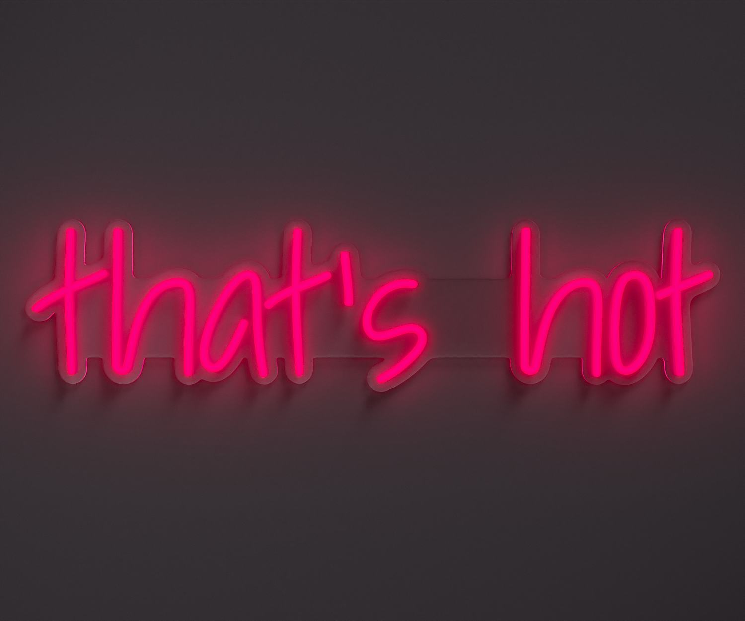 a pink neon sign that says that's hot