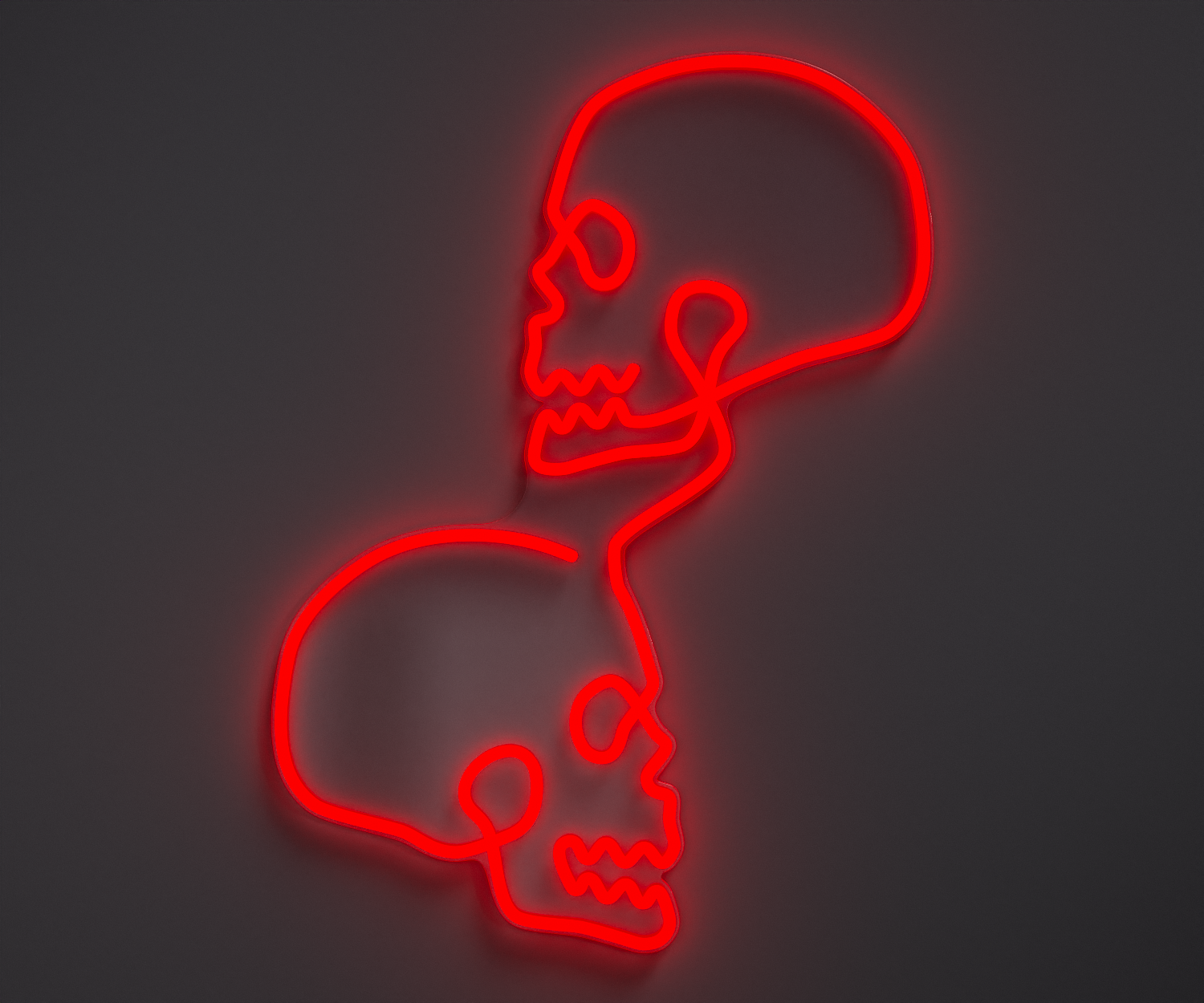a red skull neon sign