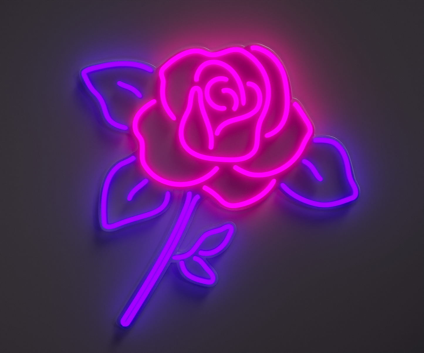 pink and purple rose neon sign