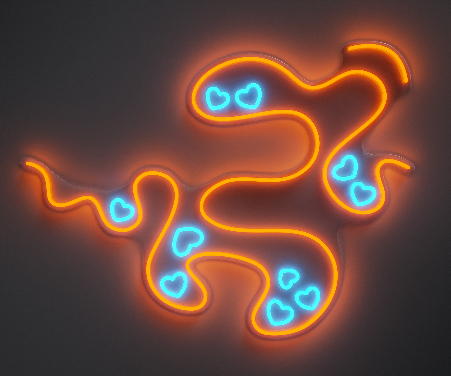Orange neon wall art