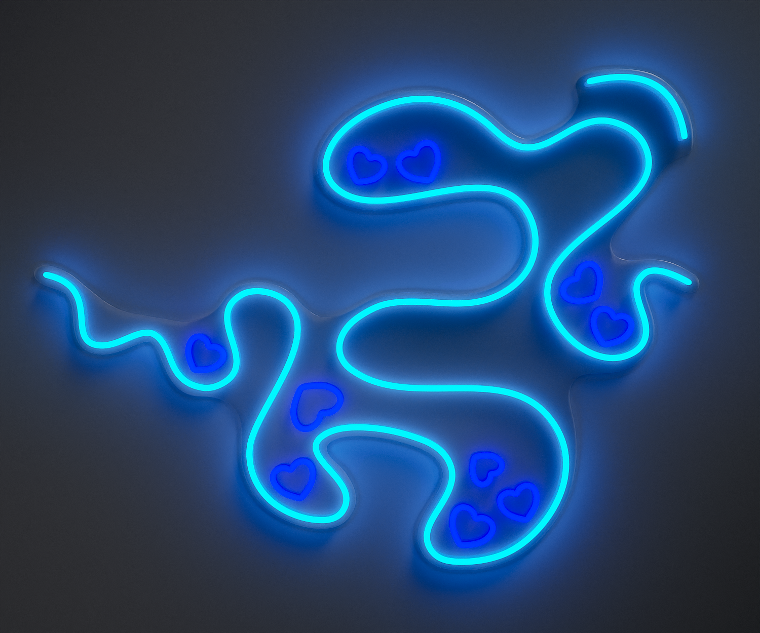 Blue neon wall art