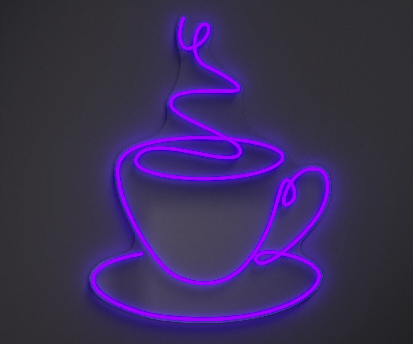 purple coffee neon sign