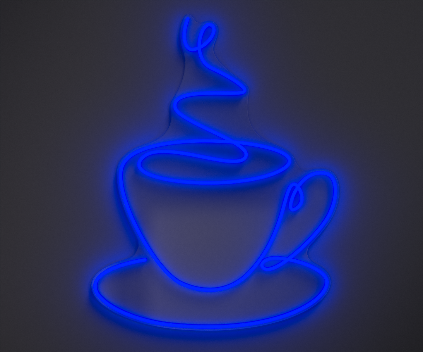 blue coffee neon sign