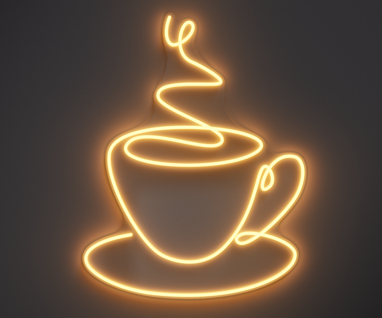 Warm white coffee neon sign