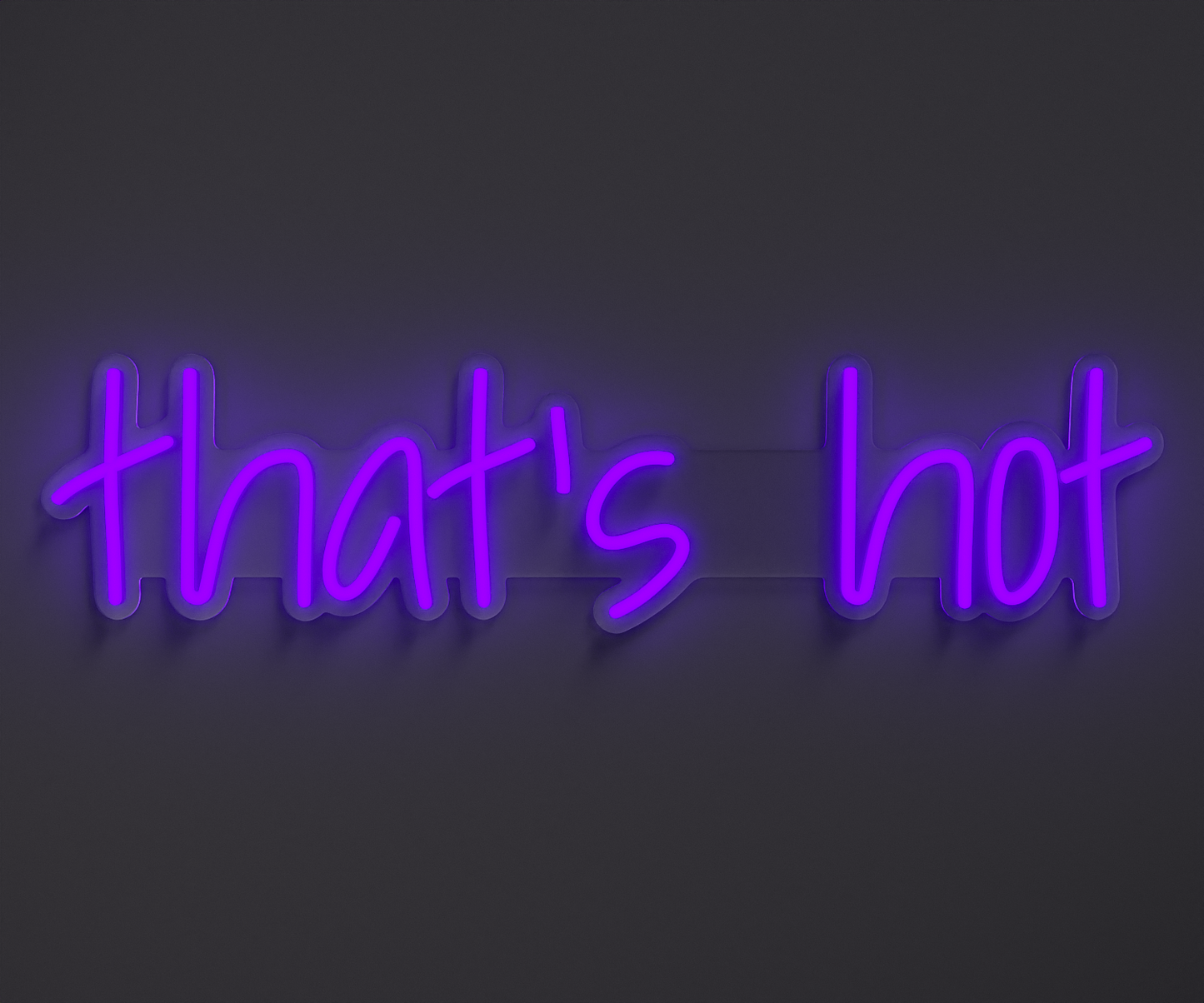a purple neon sign that says that's hot
