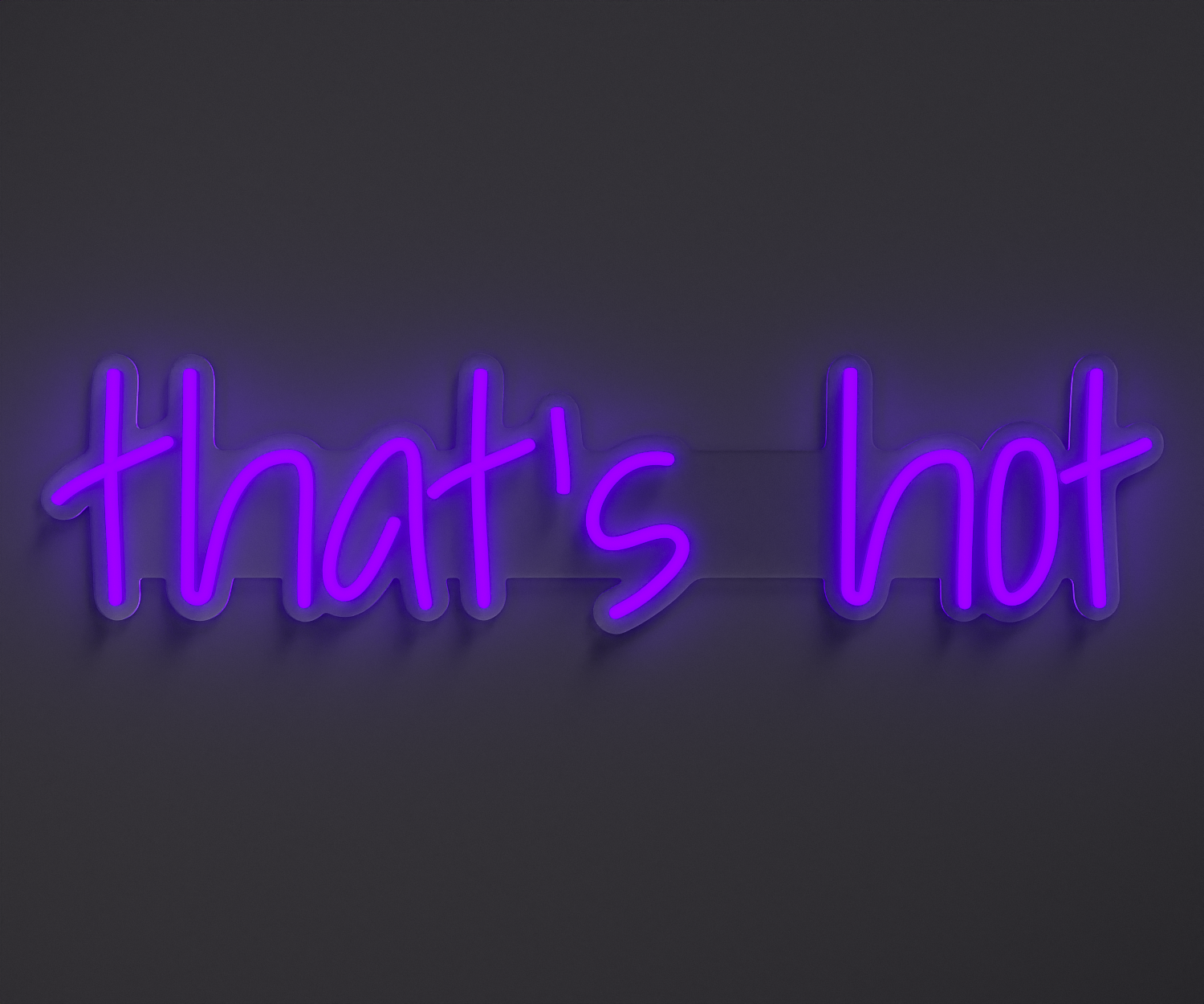 a purple neon sign that says that's hot