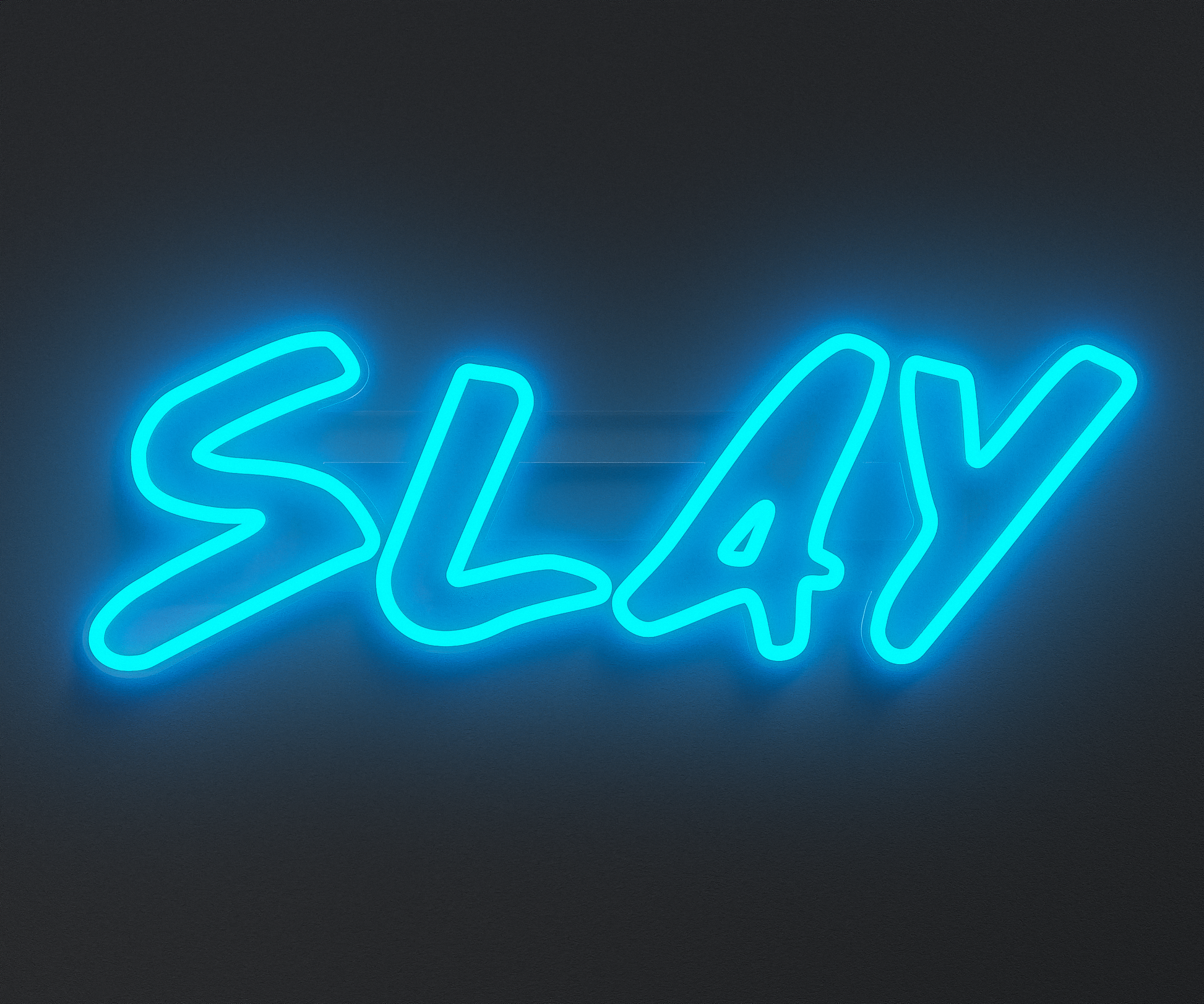 Light Blue Slay Neon Sign