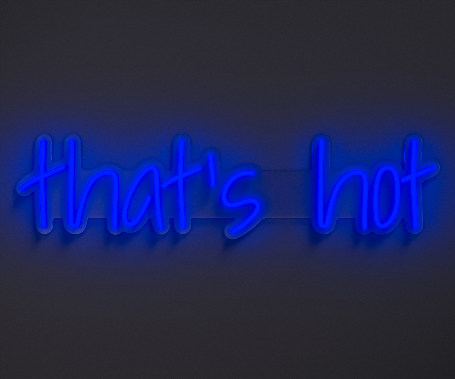 a blue neon sign that says that's hot