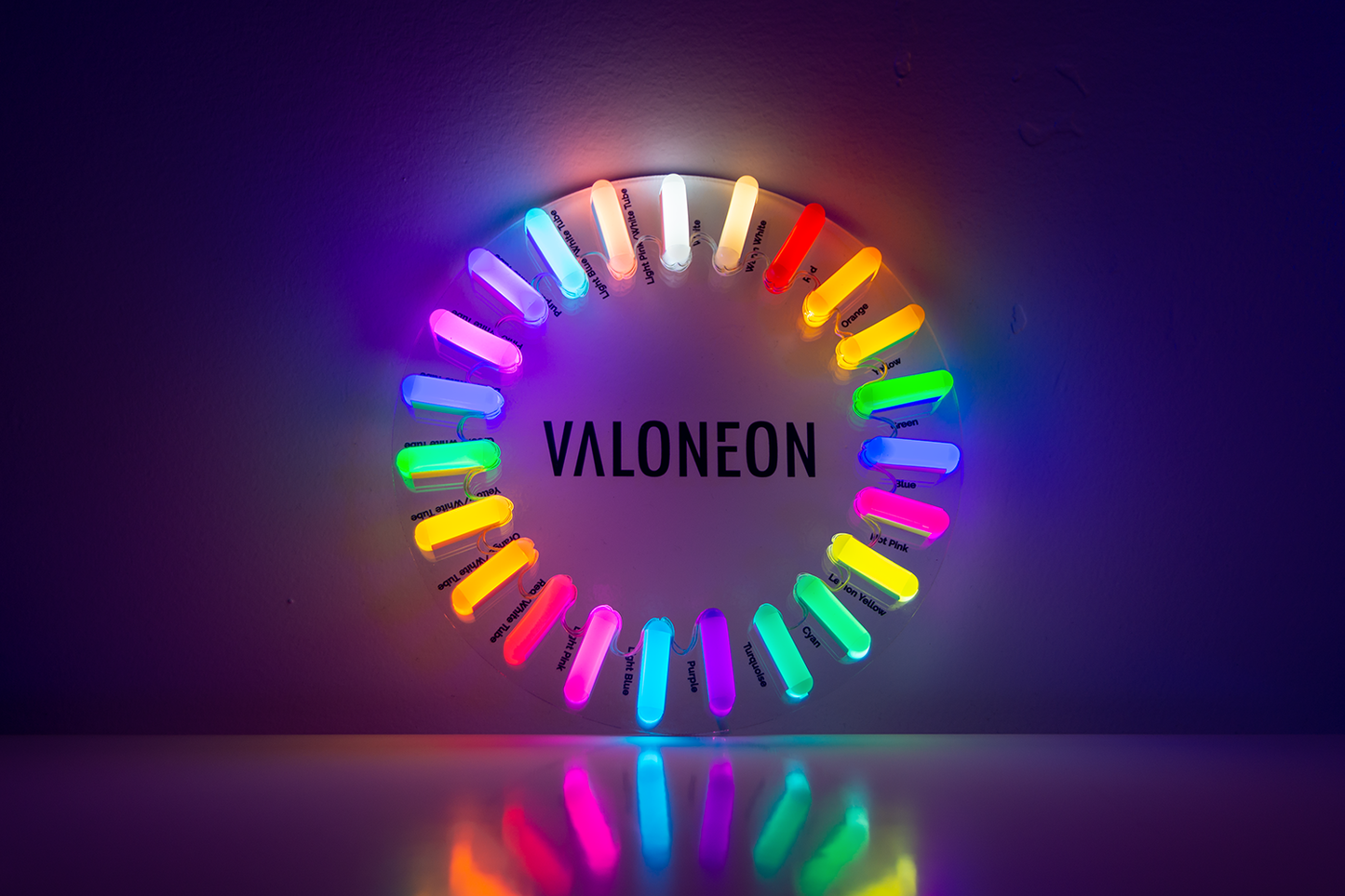 A neon color sampler