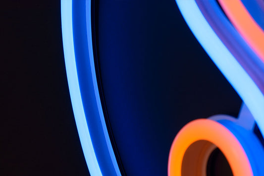 Close up of a neon sign by Valoneon