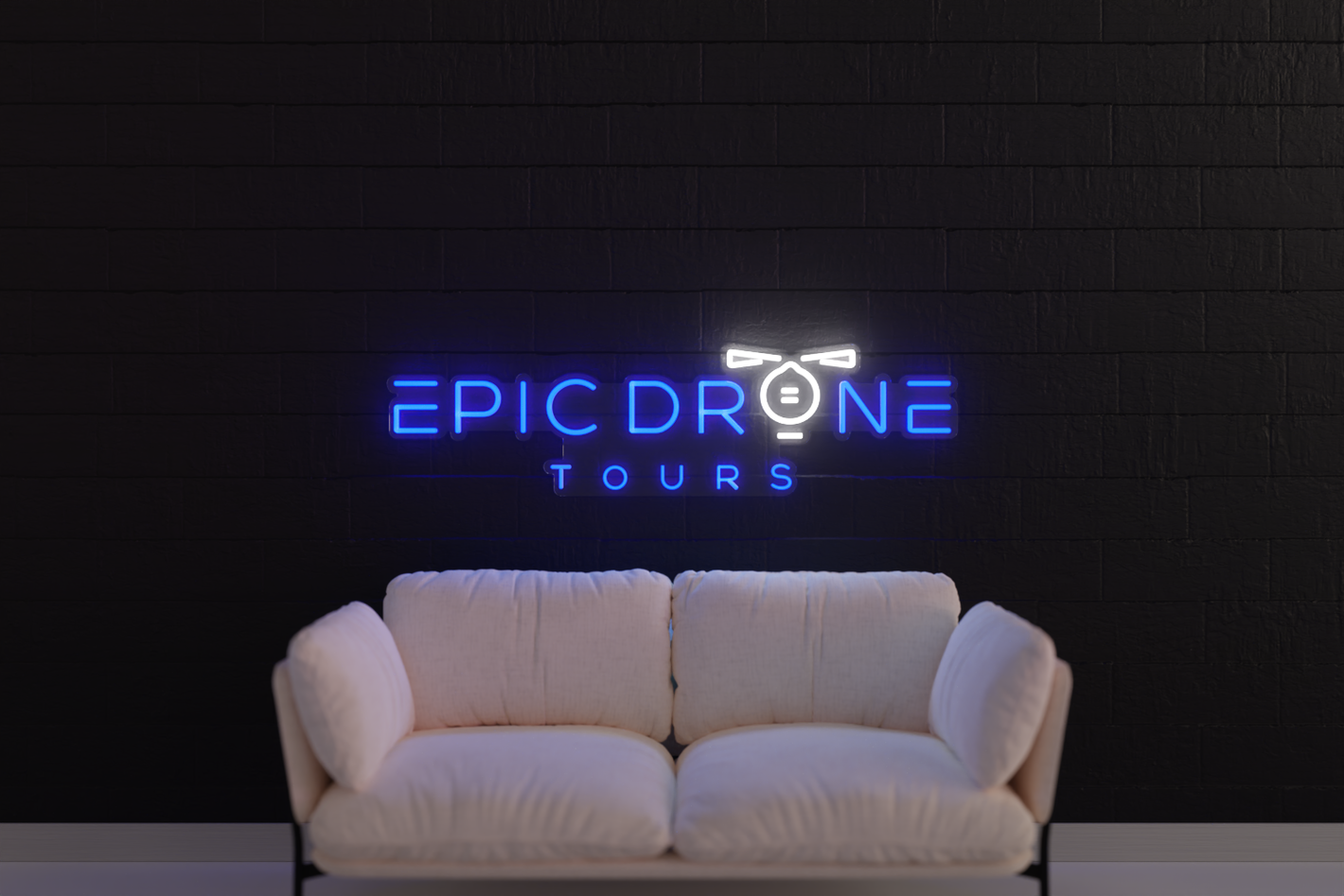 A neon sign rendering example