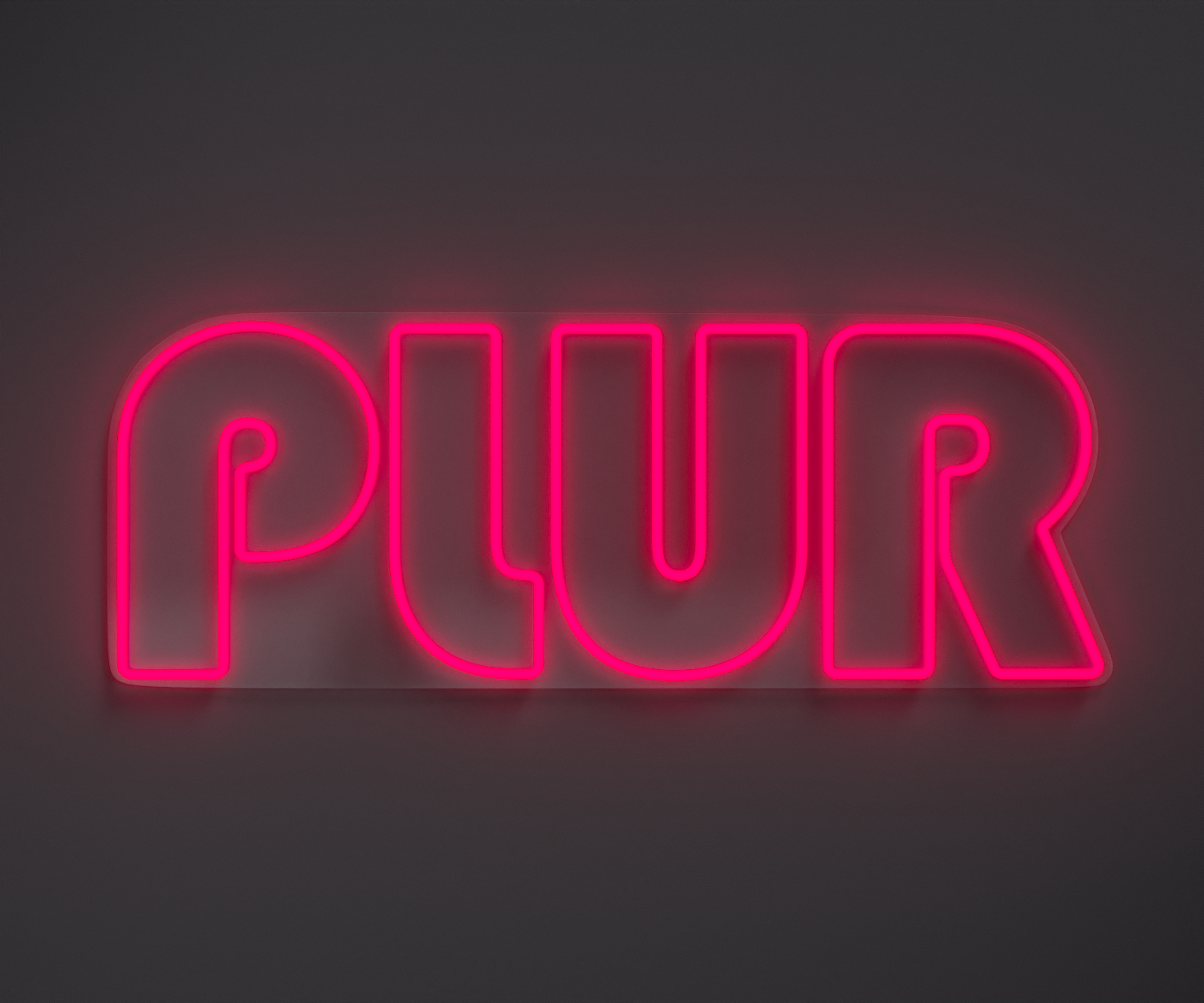 pink PLUR neon sign