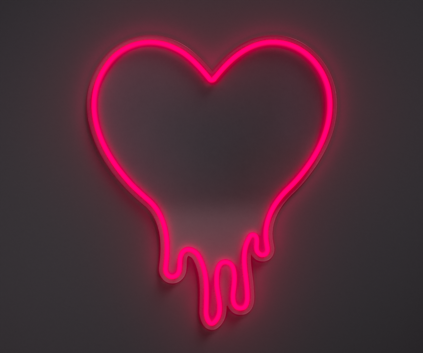 pink melting heart neon sign