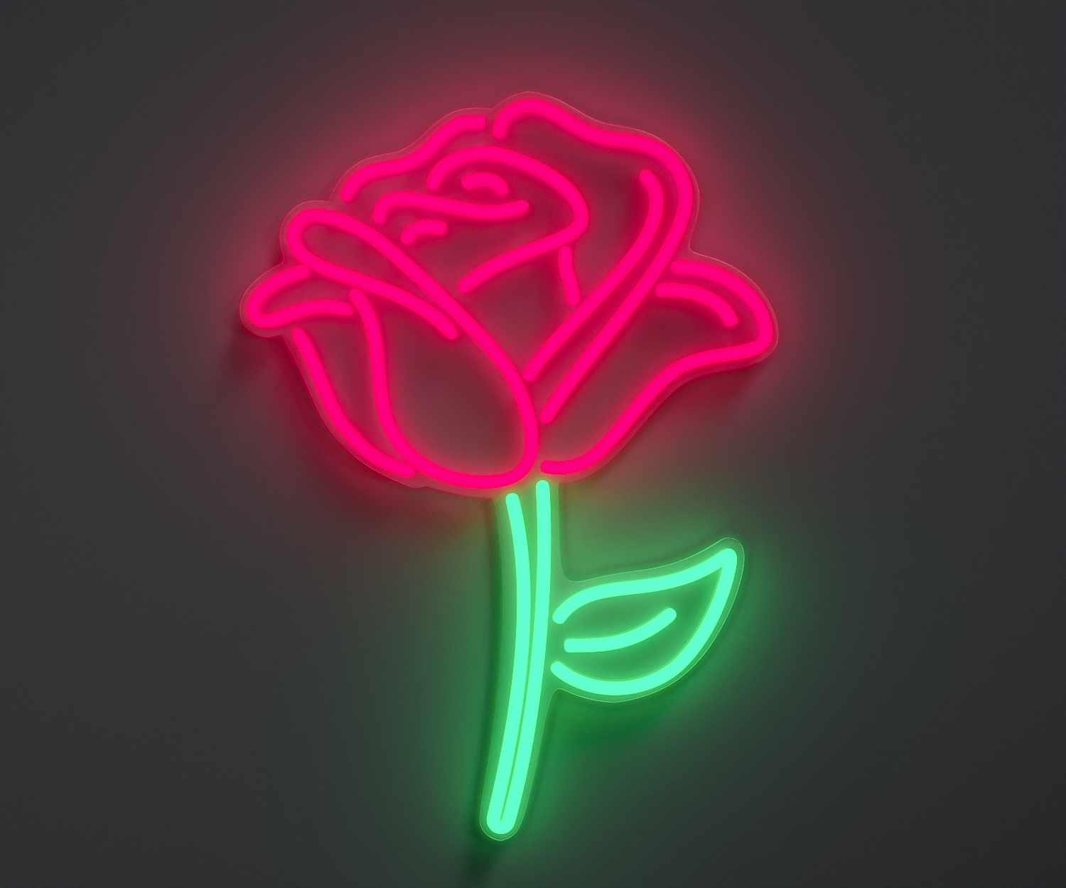 pink and turquoise rose neon sign
