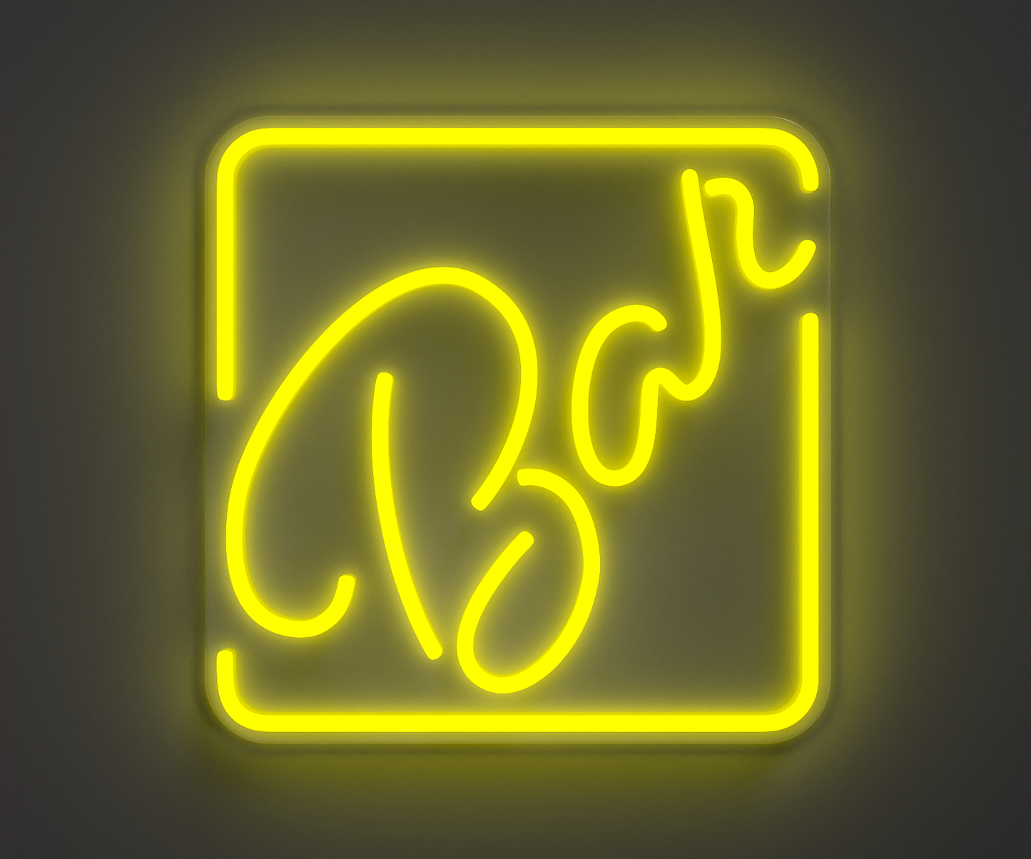 illustration of a bright yellow neon bar sign