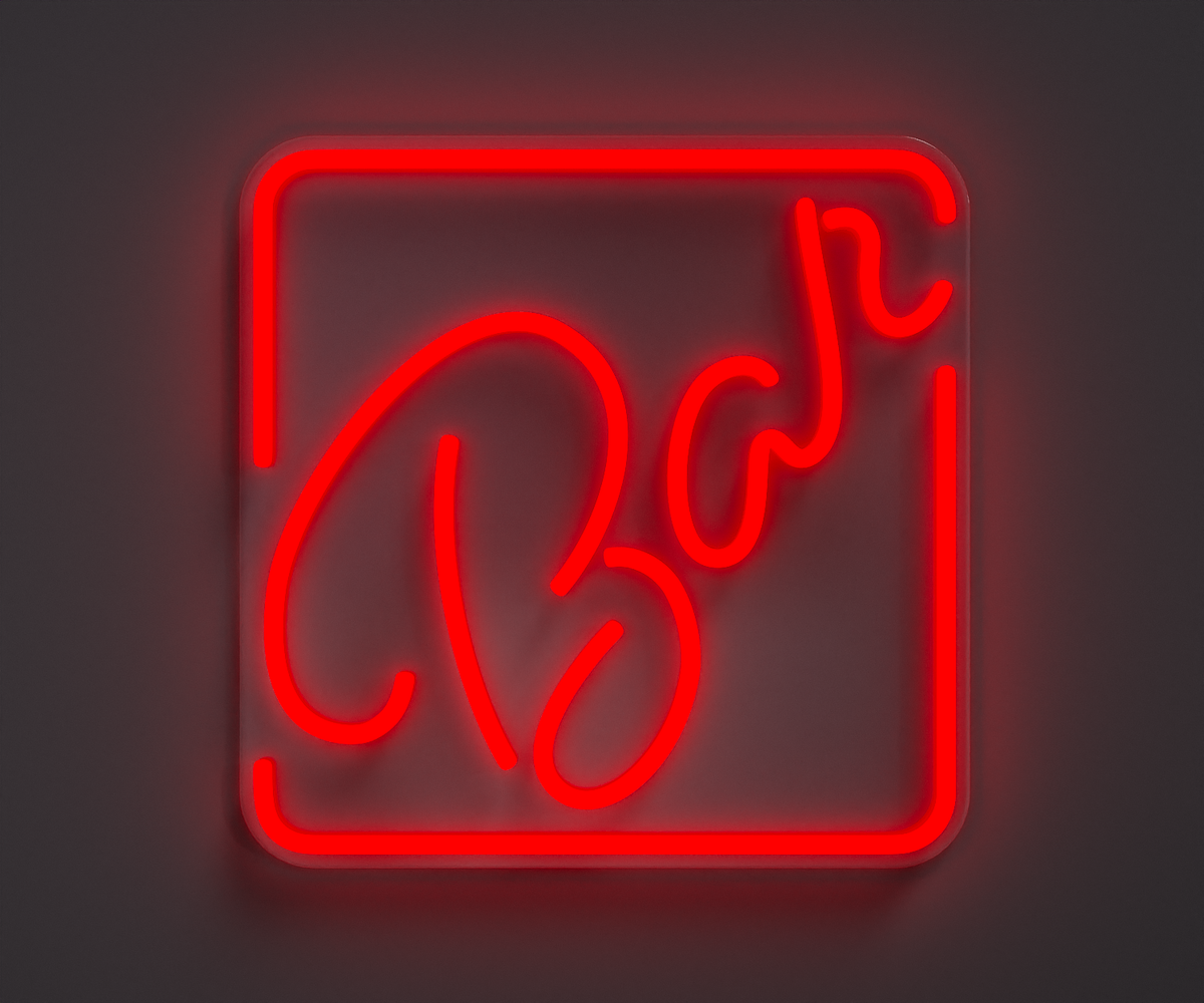illustration of a red neon bar sign