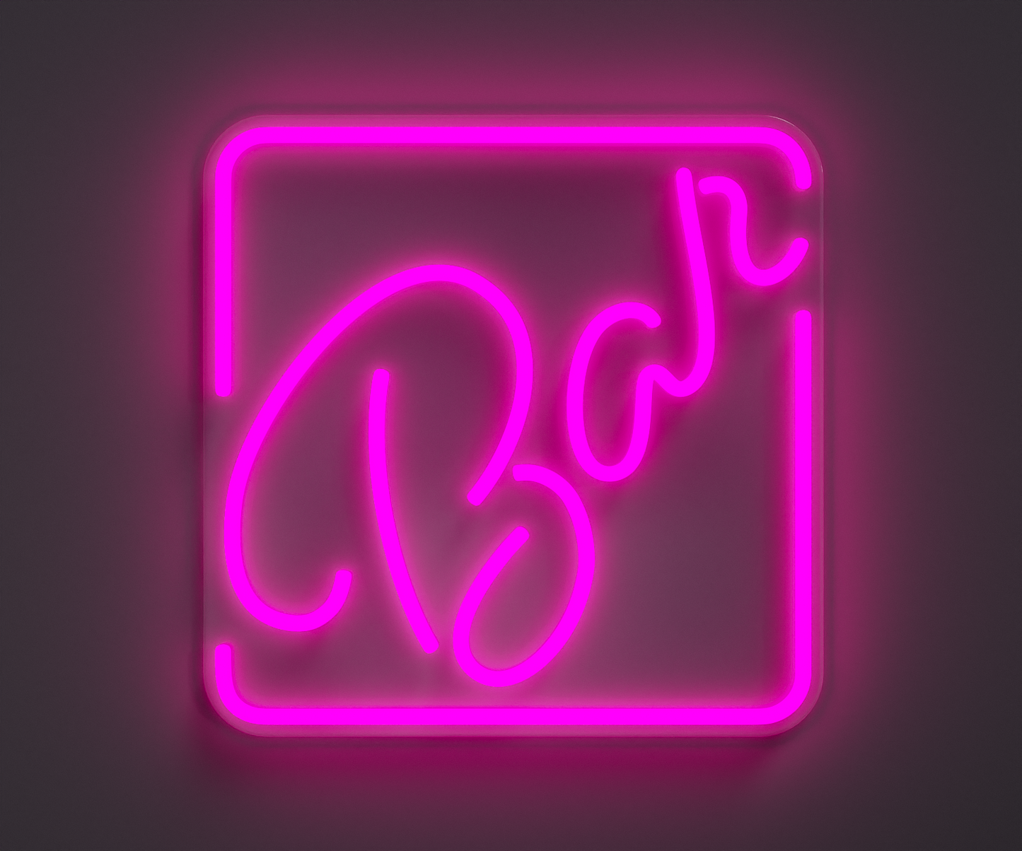 illustration of a light pink neon bar sign