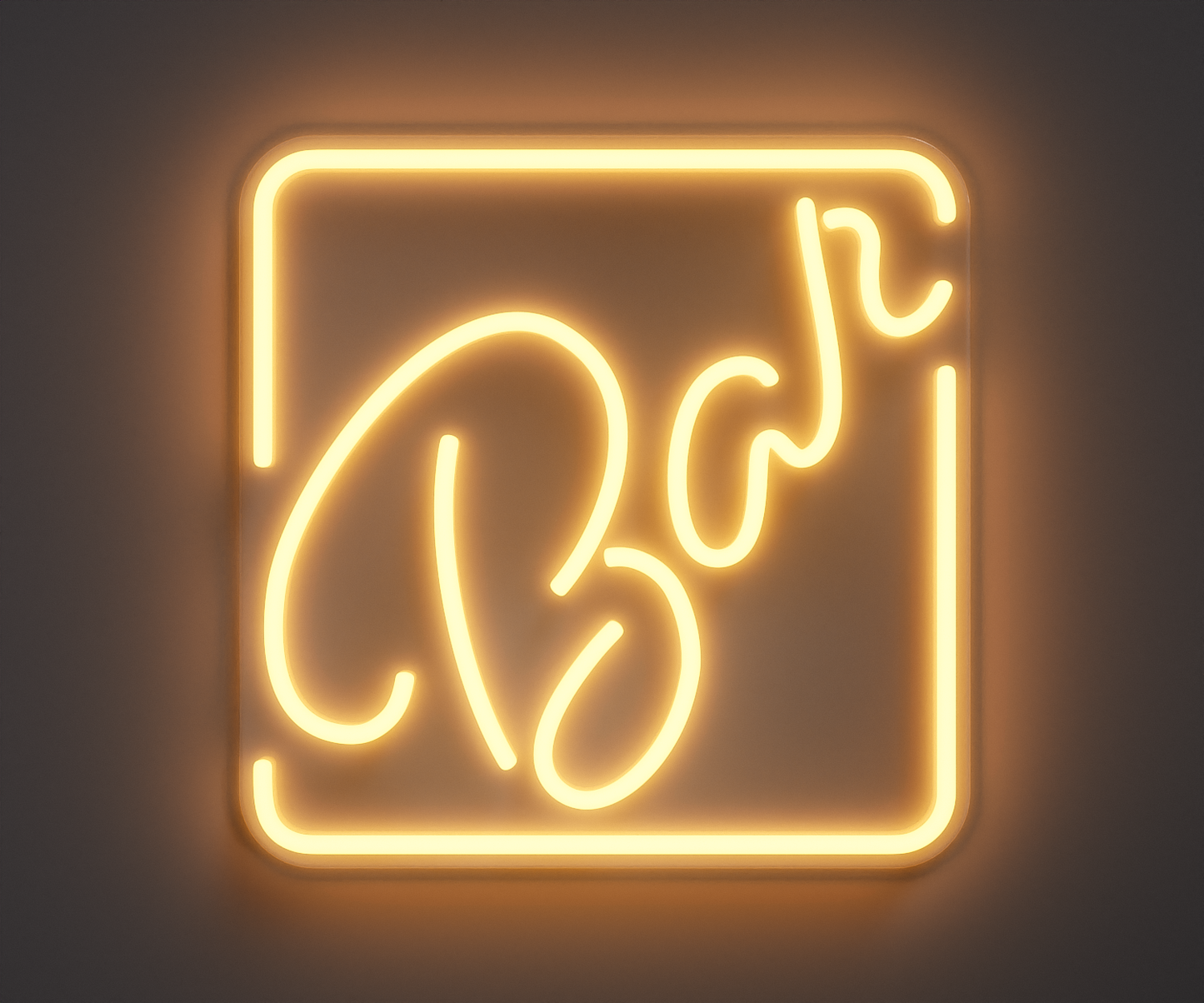 illustration of a warm white neon bar sign