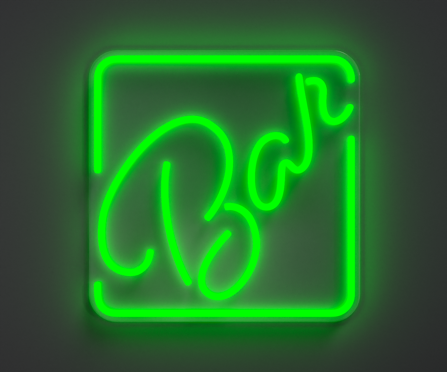 illustration of a green neon bar sign
