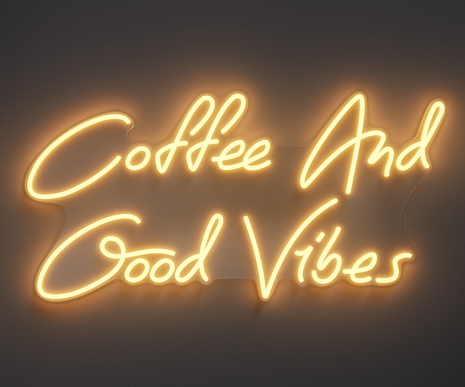 warm white neon sign that says coffee and good vibes
