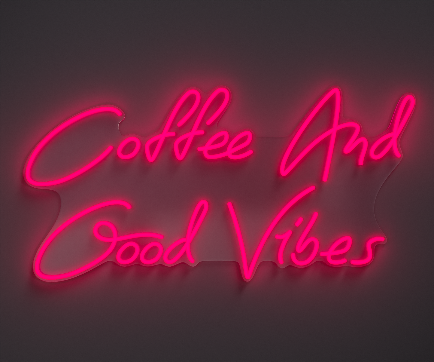 pink neon sign that says coffee and good vibes